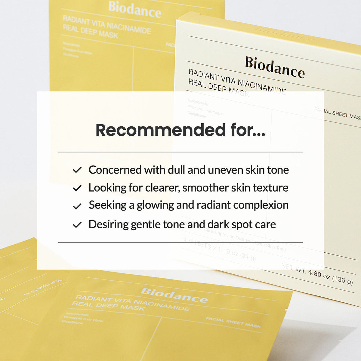 Biodance - Máscara Radiant Vita Niacinamide Real Deep Mask (COMPRE 3 LEVE 4)