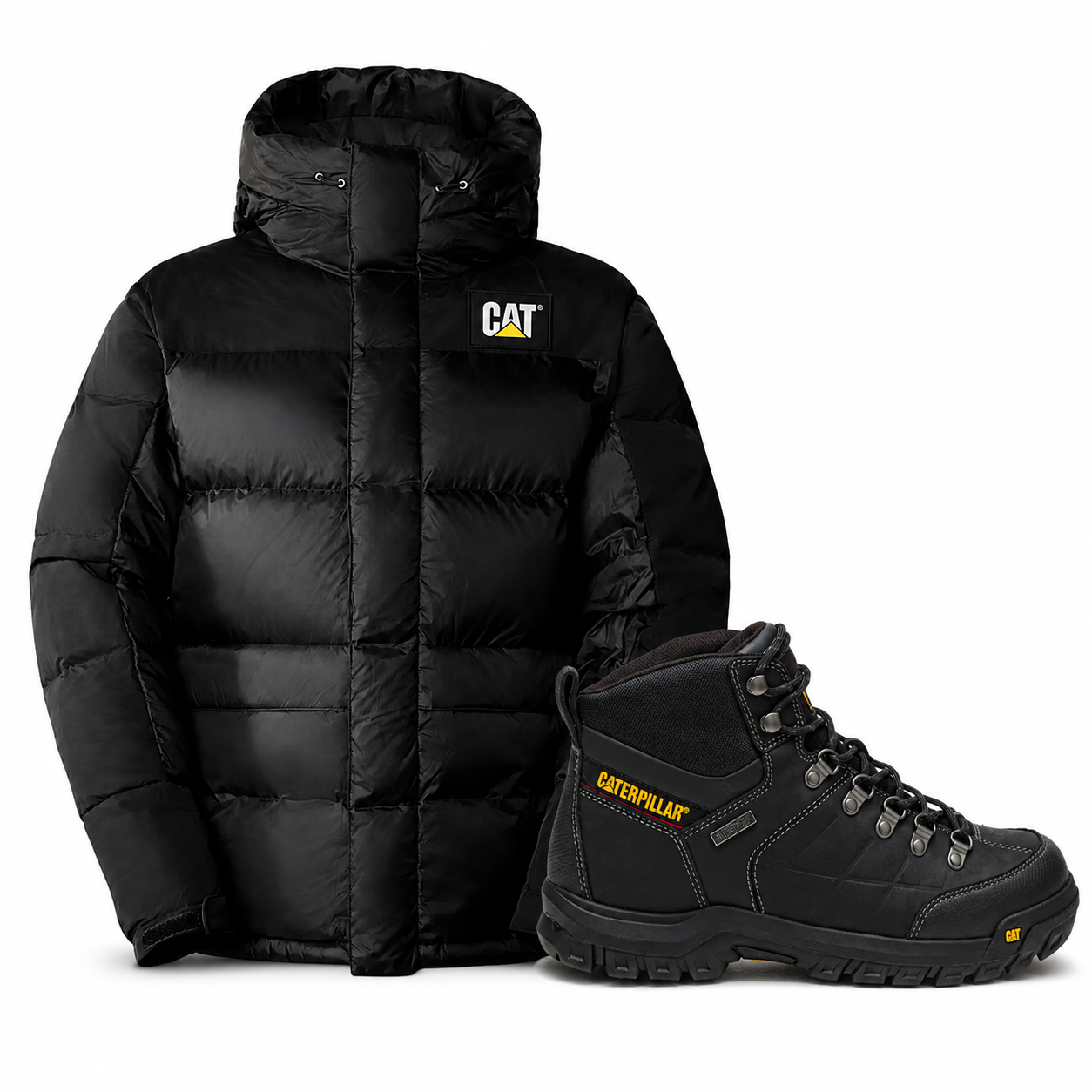 Kit Jaqueta Puffer + Bota Preta Masculina