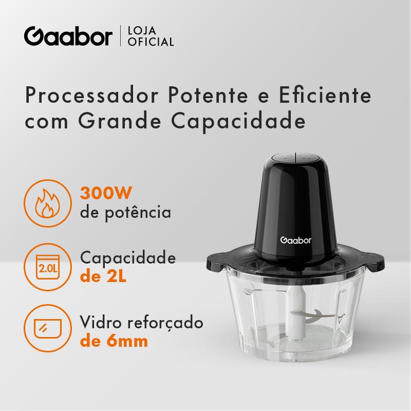 Processador Multislice 300w, 4 lâminas, Recipiente de vidro (6mm) e capacidade 2L