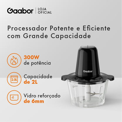 Processador Multislice 300w, 4 lâminas, Recipiente de vidro (6mm) e capacidade 2L