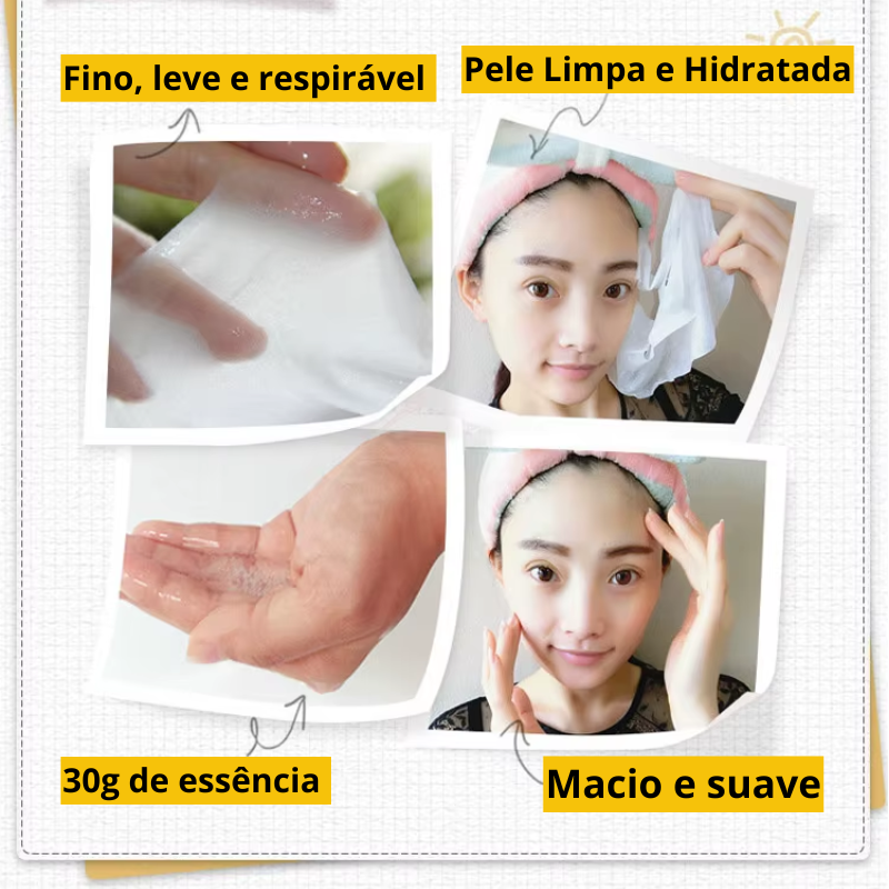 Máscara Facial Caracol Hidratante – 10 Unidades