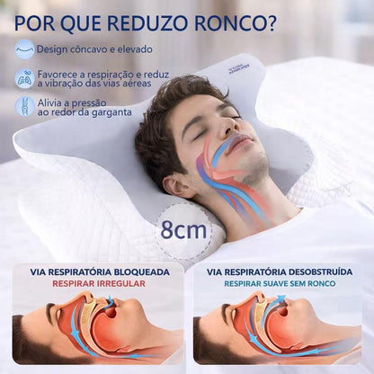 Travesseiro Cervical Tomi, sono confortável, espuma de memória ergonômica