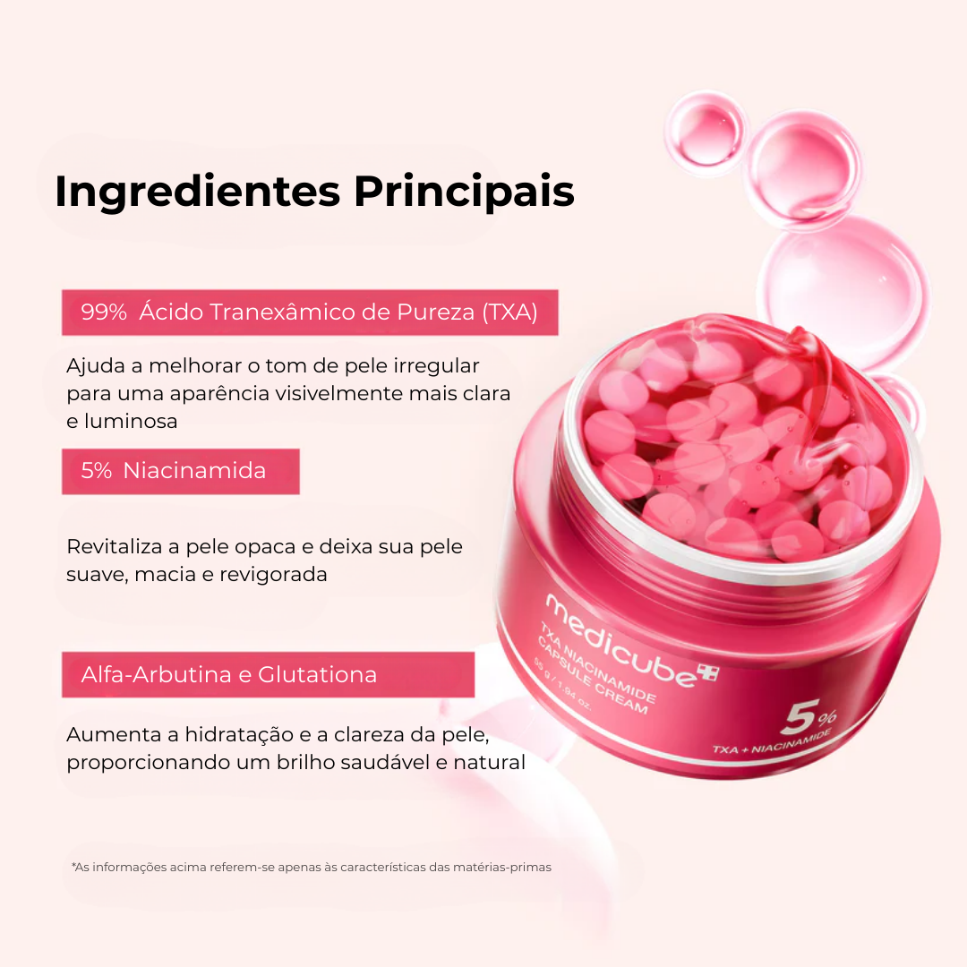 Creme Cápsula TXA + Niacinamida – Clareia e Hidrata