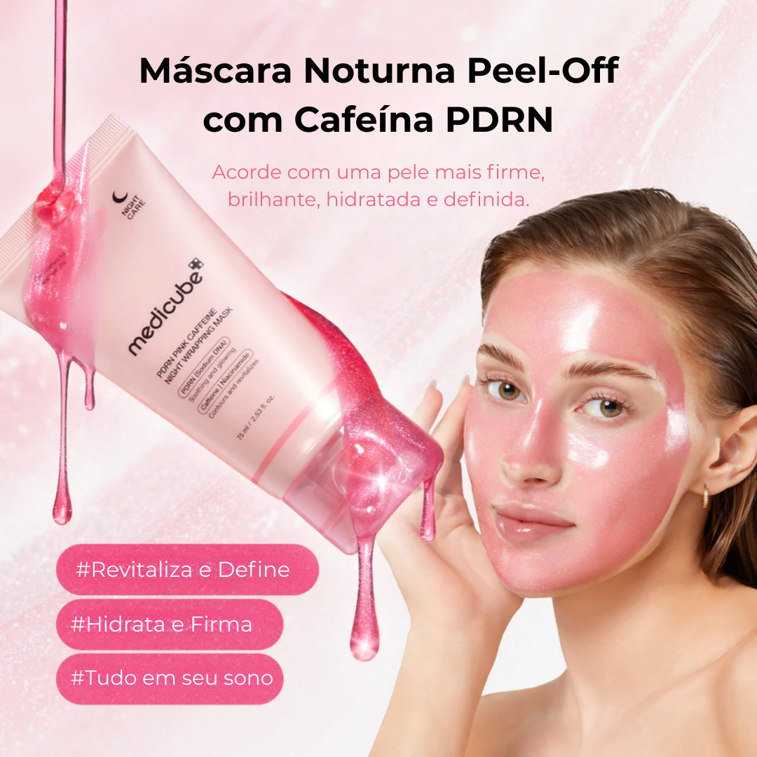 Máscara Noturna PDRN Cafeína Rosa – Hidratação e Firmeza