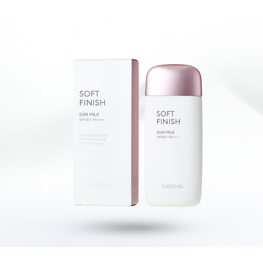 Missha Soft Finish Sun Milk FPS50+ PA++++ – Protetor Solar Facial Leve e Toque Seco
