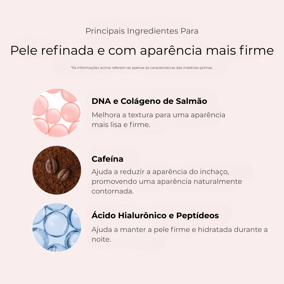 Máscara Noturna PDRN Cafeína Rosa – Hidratação e Firmeza