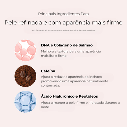 Máscara Noturna PDRN Cafeína Rosa – Hidratação e Firmeza