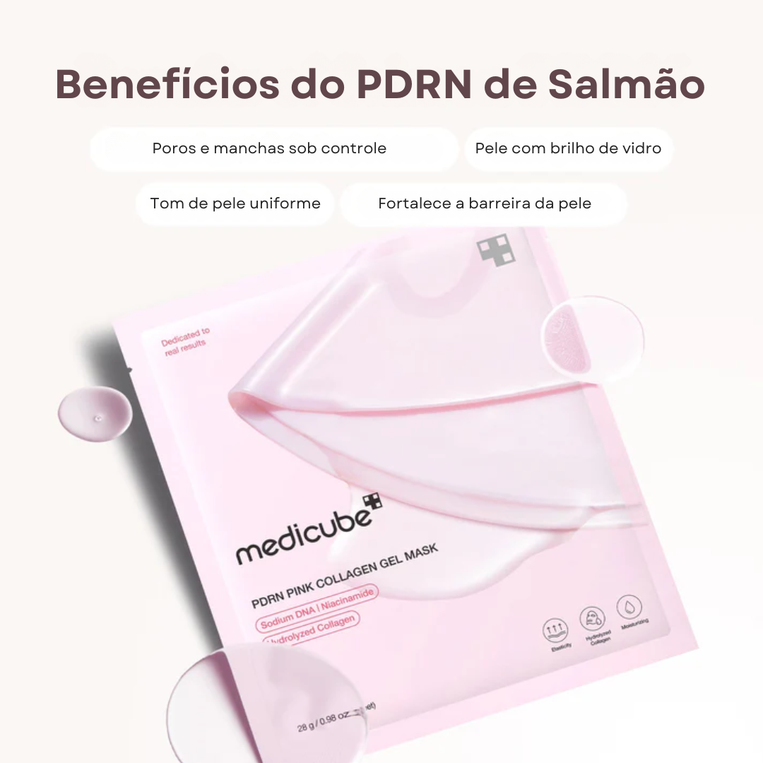 Máscara Facial de Colágeno Rosa com PDRN | KIT com 4