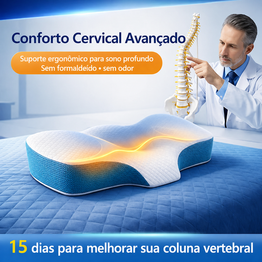 Travesseiro Cervical Tomimi, sono confortável, espuma de memória ergonômica