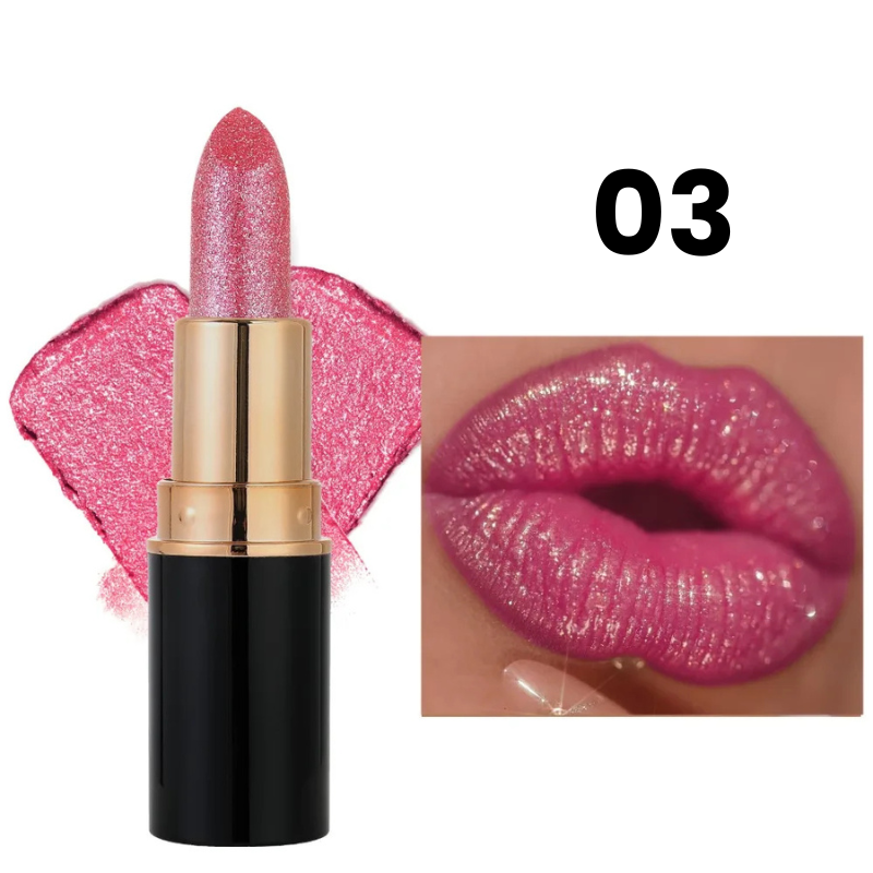 Batom Cintilante com Glitter Hidratante à Prova d'Água