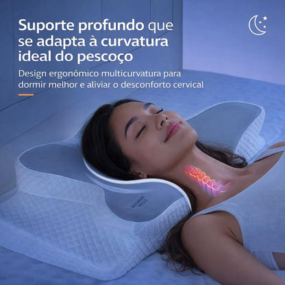 Travesseiro Cervical Tomi, sono confortável, espuma de memória ergonômica