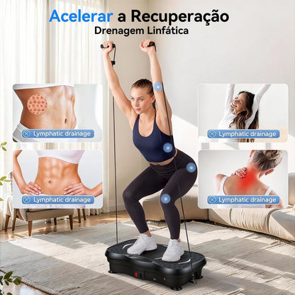 VibraFit Pro 120 — Treino, Drenagem e Relaxamento Muscular em Casa