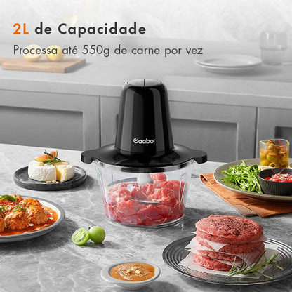 Processador Multislice 300w, 4 lâminas, Recipiente de vidro (6mm) e capacidade 2L