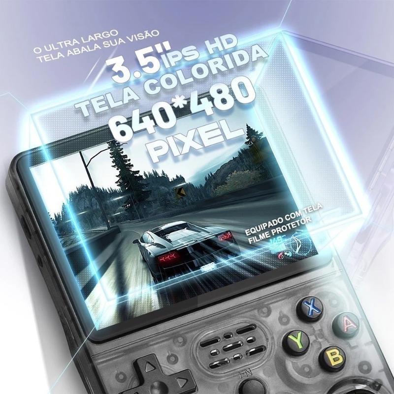 R36S Console Portátil + de 15.000 Jogos - 64g Linux Tela IPS 3.5 Polegadas