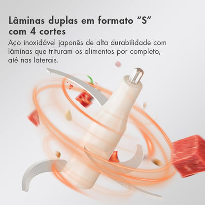 Processador Multislice 300w, 4 lâminas, Recipiente de vidro (6mm) e capacidade 2L