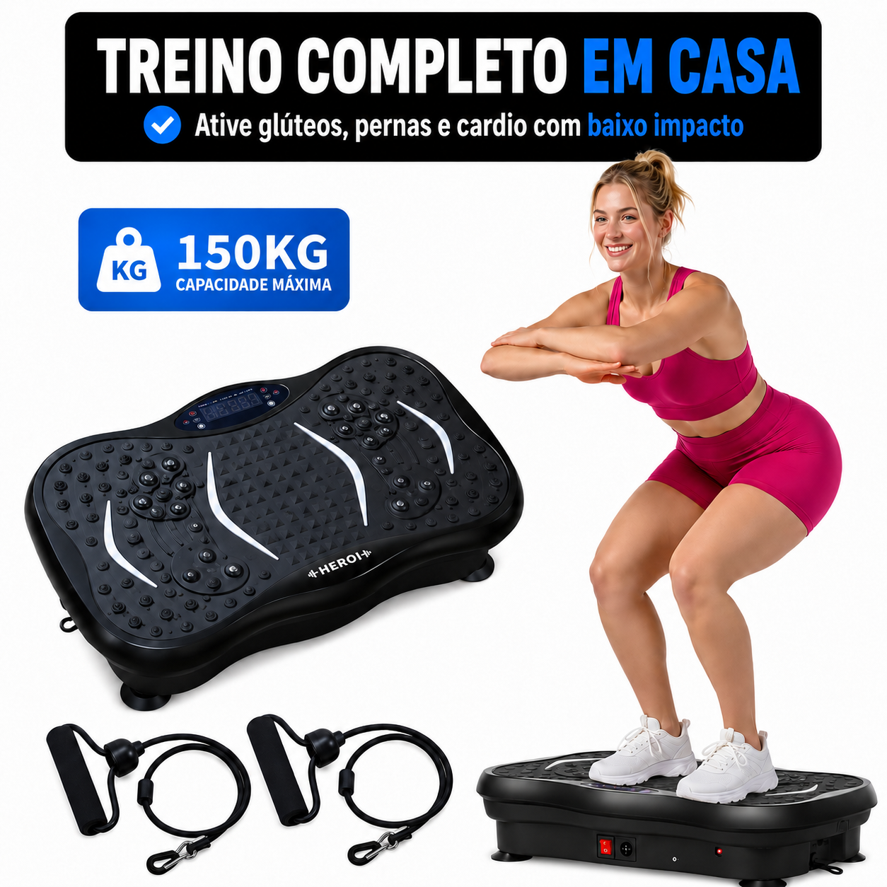 VibraFit Pro 120 — Treino, Drenagem e Relaxamento Muscular em Casa