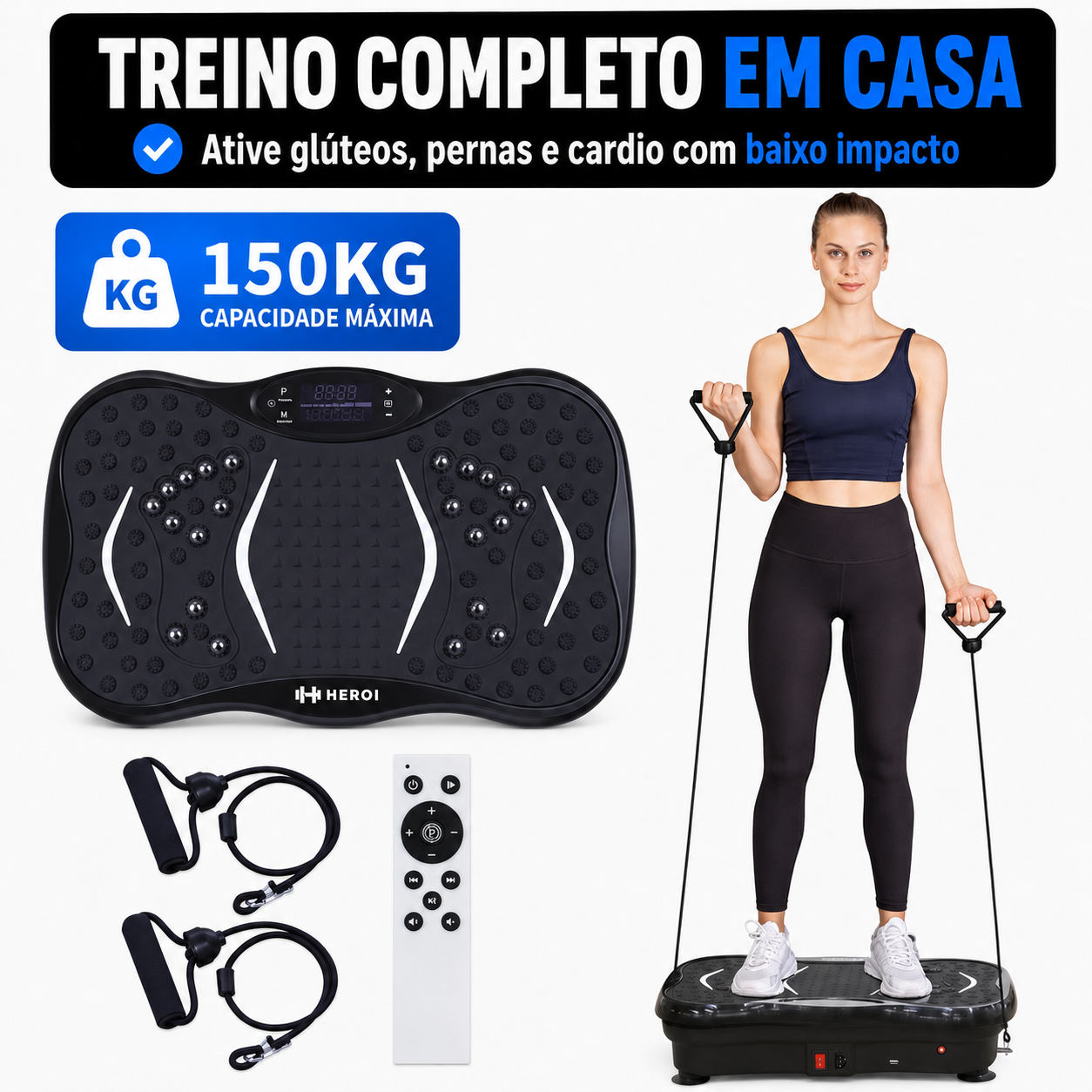 VibraFit Pro 120 — Treino, Drenagem e Relaxamento Muscular em Casa