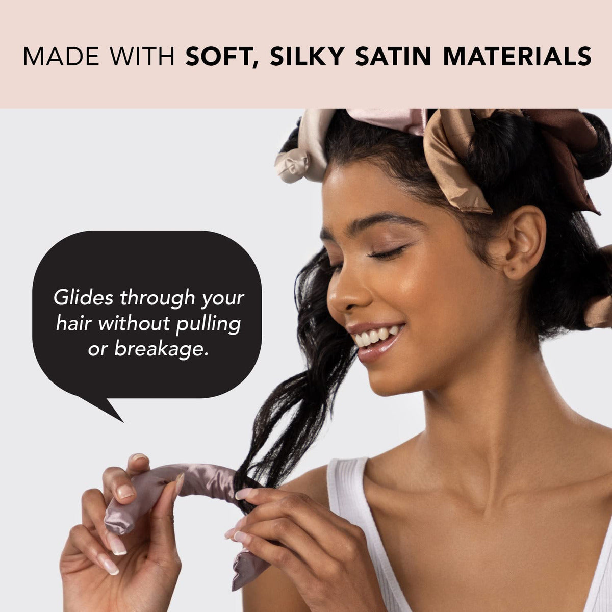 Kit (6 peças) Kitsch Satin Heatless Hair Curler - Modelador De Cabelo