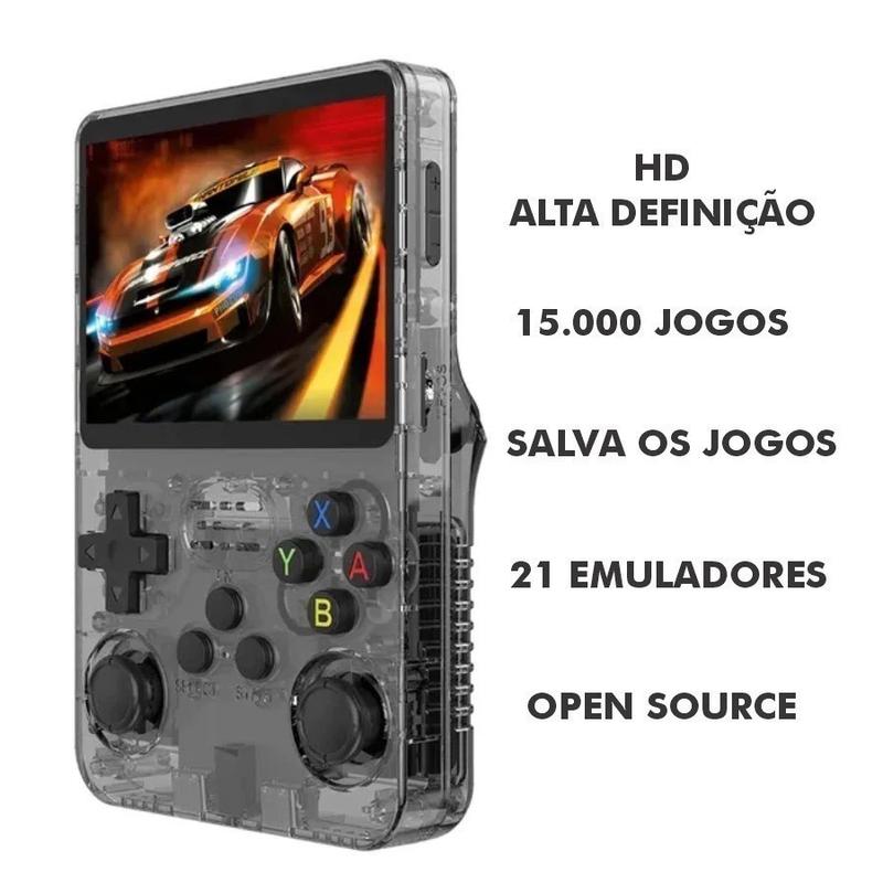 R36S Console Portátil + de 15.000 Jogos - 64g Linux Tela IPS 3.5 Polegadas