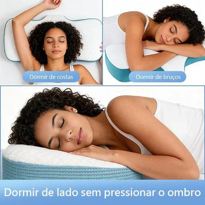 Travesseiro Cervical Tomimi, sono confortável, espuma de memória ergonômica